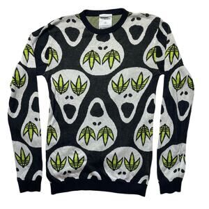 Adidas Jeremy Scott Skull Skeleton Sweater Size XS Long Sleeve Crewneck Pullover